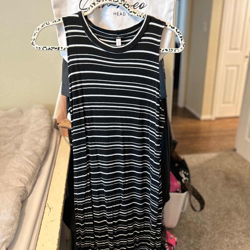 Xhilaration Striped Sleeveless Knit Midi Dress